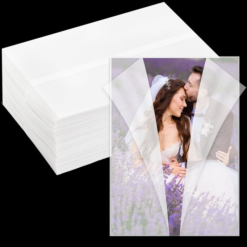 SUNFLY Pre-Folded Vellum Jackets for 5x7 Invitations, 90-Pack (60lb/93gsm) Translucent Vellum Paper 5x7 Sleeves, Invitation Jackets, Elegant Wedding Invitation Accessories, Envelope Liners, DIY Crafts. - Image 1